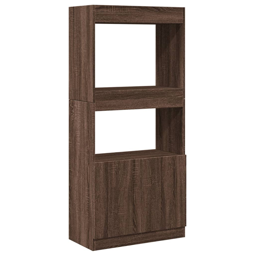 vidaXL Highboard Brown Oak Look 63x33x140 cm Engineered Wood