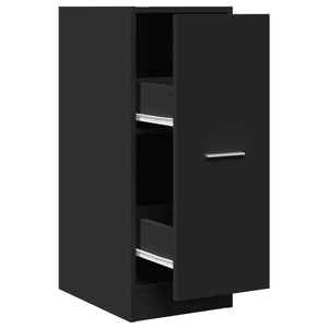 Schwarzer Apothekerschrank, 77,5cm hoch
