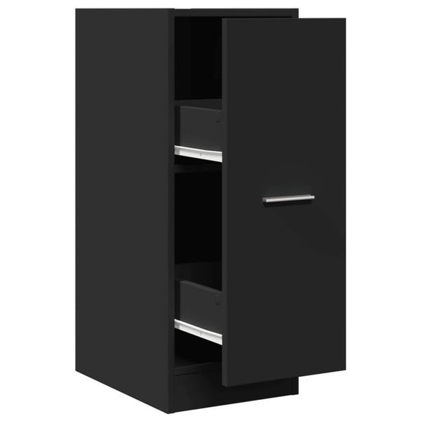 Schwarzer Apothekerschrank, 77,5cm hoch