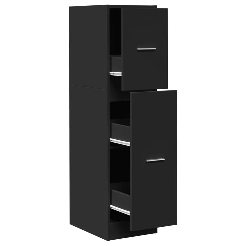Schwarzer Apothekerschrank, 30x41x118 cm