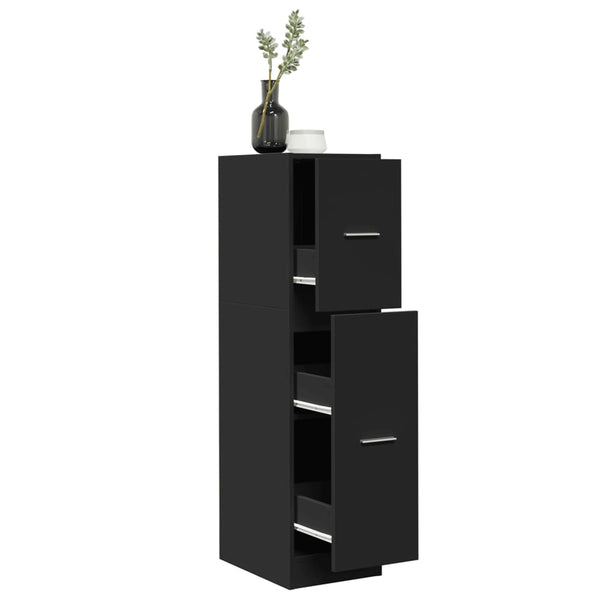 Schwarzer Apothekerschrank, 30x41x118 cm