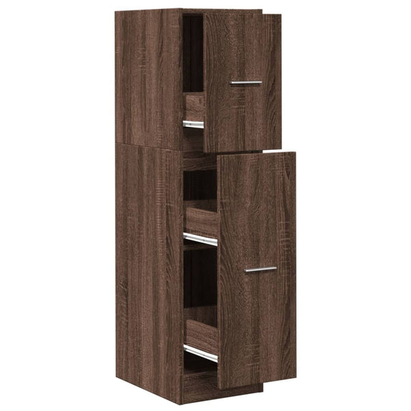 Apothekerschrank Braun Eichenoptik 30x41x118 cm