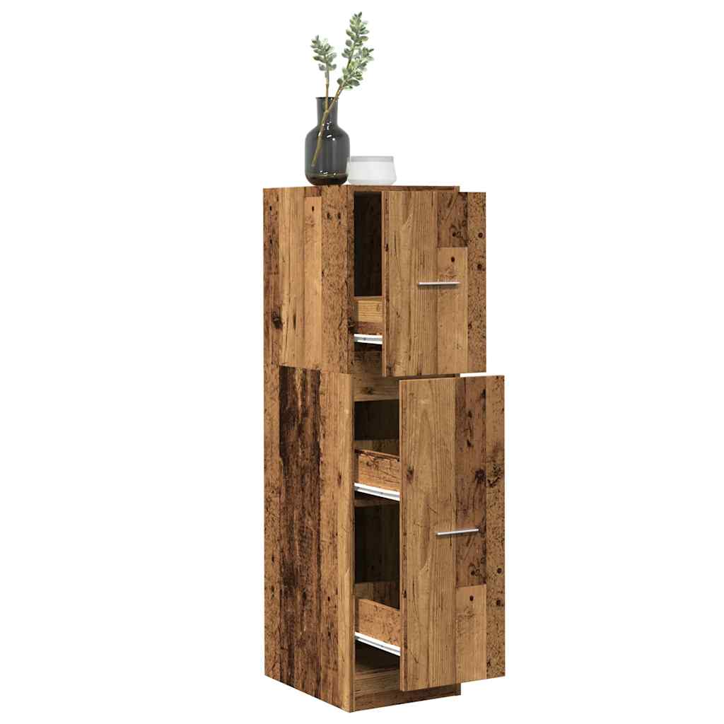 Apothekerschrank Altholz-Optik, 118cm hoch