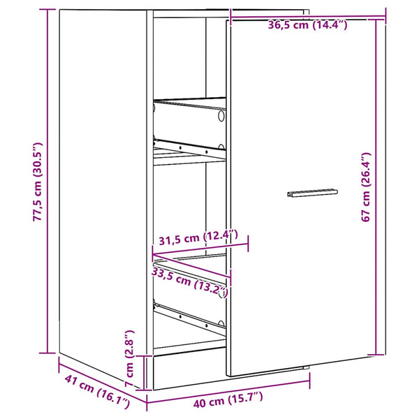 Apothekerschrank Artisan Eiche 40x41x77,5 cm
