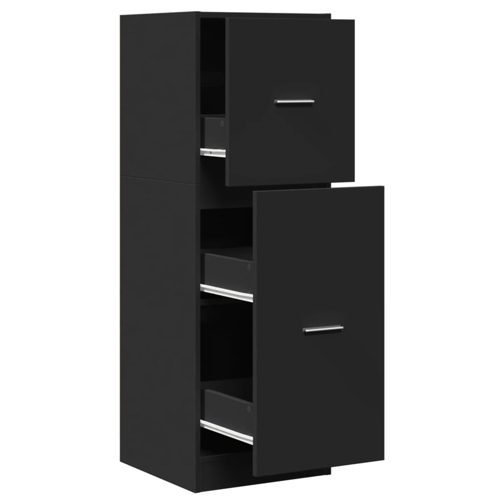 Schwarzer Apothekerschrank 40x41x118 cm