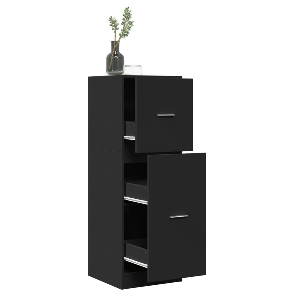 Schwarzer Apothekerschrank 40x41x118 cm