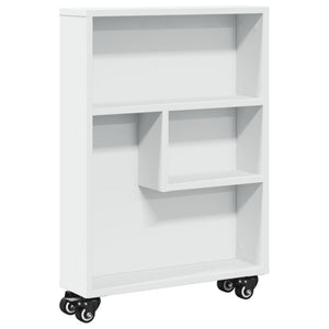 vidaXL Chariot de rangement étroit Blanc 48x13x68 cm Bois d'ingénierie