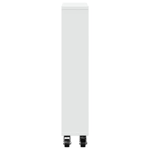 vidaXL Chariot de rangement étroit Blanc 48x13x68 cm Bois d'ingénierie