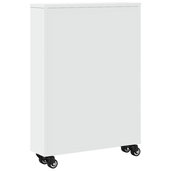 vidaXL Chariot de rangement étroit Blanc 48x13x68 cm Bois d'ingénierie