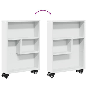 vidaXL Chariot de rangement étroit Blanc 48x13x68 cm Bois d'ingénierie