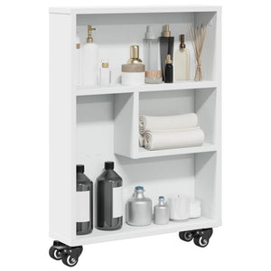 vidaXL Chariot de rangement étroit Blanc 48x13x68 cm Bois d'ingénierie