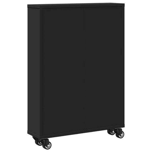 Schmaler Aufbewahrungswagen Schwarz 48x13x68 cm