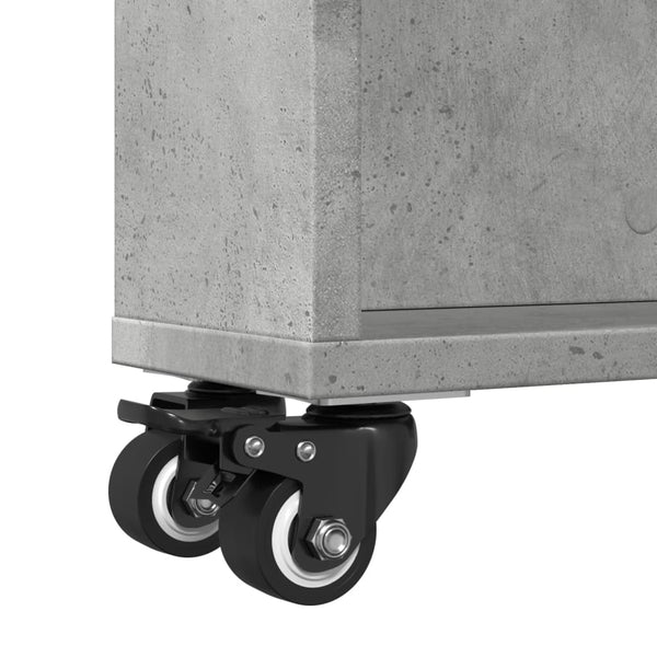 Schmaler Aufbewahrungswagen Betongrau