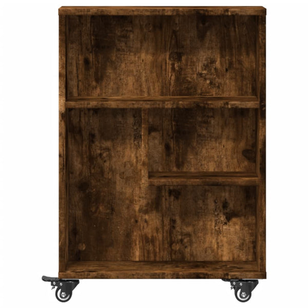 Schmaler Aufbewahrungswagen Räuchereiche 48x13x68cm