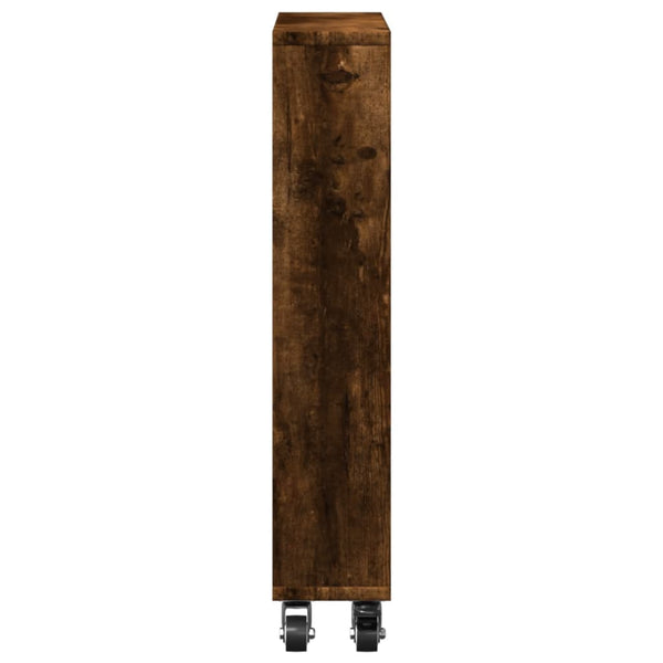 Schmaler Aufbewahrungswagen Räuchereiche 48x13x68cm