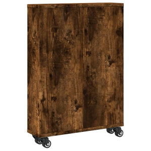 Schmaler Aufbewahrungswagen Räuchereiche 48x13x68cm