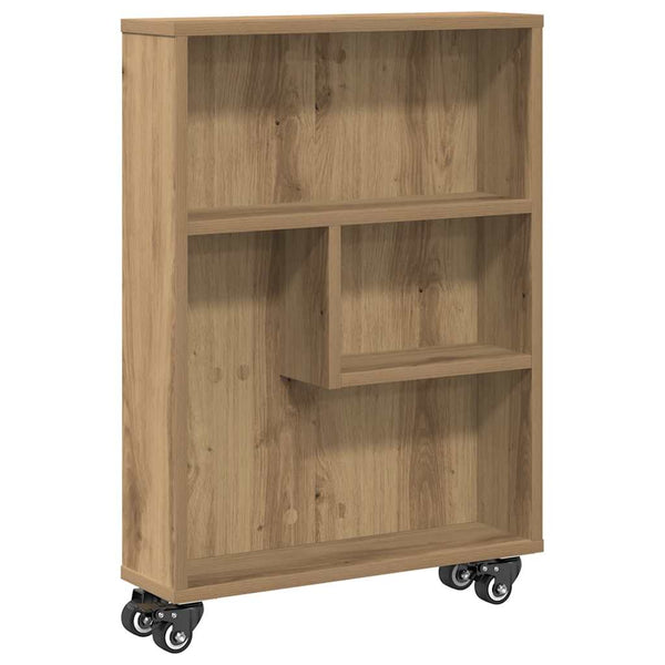 Schmaler Aufbewahrungswagen Eiche 48x13x68