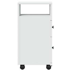 Schmaler Badschrank mit Rollen Weiß