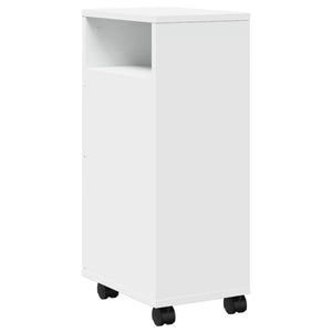Schmaler Badschrank mit Rollen Weiß