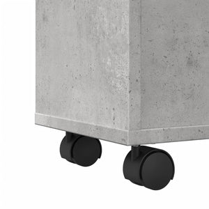 Schmaler Badschrank mit Rollen, Betongrau