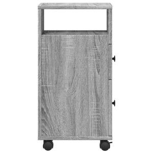 Schmaler Badschrank mit Rollen Grau Sonoma