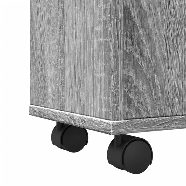 Schmaler Badschrank mit Rollen Grau Sonoma