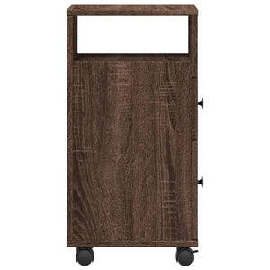 Schmaler Badschrank mit Rollen Eiche