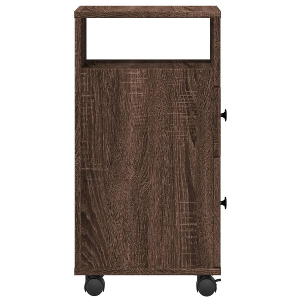 Schmaler Badschrank mit Rollen Eiche