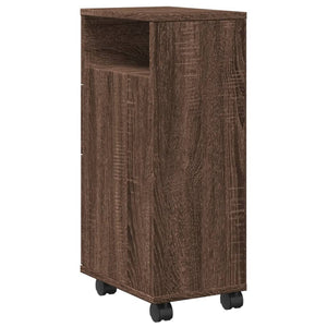 Schmaler Badschrank mit Rollen Eiche