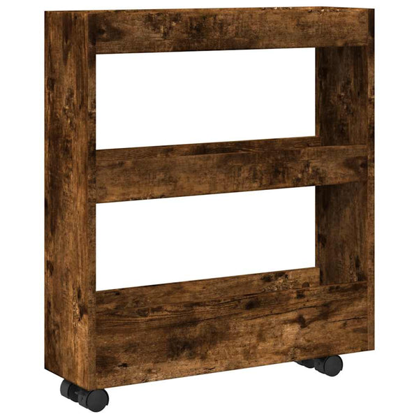 Schmaler Küchenwagen Räuchereiche 3 Etagen