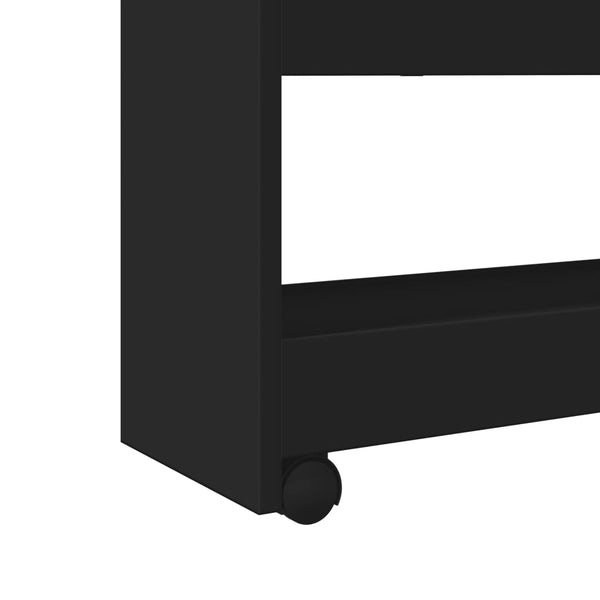 vidaXL Chariot de rangement étroit 4 étages Noir Bois d'ingénierie