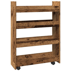 vidaXL Chariot de rangement étroit 4 étages Aspect bois de récupération Bois d'ingénierie