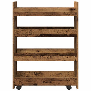 vidaXL Chariot de rangement étroit 4 étages Aspect bois de récupération Bois d'ingénierie