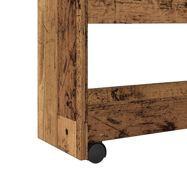 vidaXL Chariot de rangement étroit 4 étages Aspect bois de récupération Bois d'ingénierie