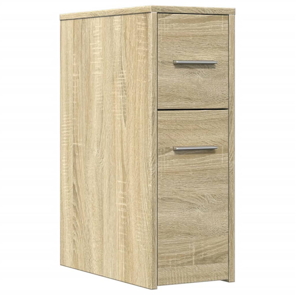Schmaler Badschrank mit Rollen Sonoma-Eiche