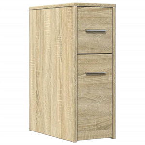 Schmaler Badschrank mit Rollen Sonoma-Eiche