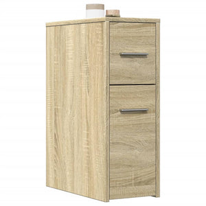 Schmaler Badschrank mit Rollen Sonoma-Eiche