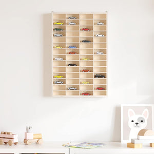 Holz Sammlervitrine mit 56 Fächern
