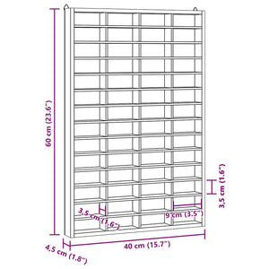 Holz Sammlervitrine mit 56 Fächern