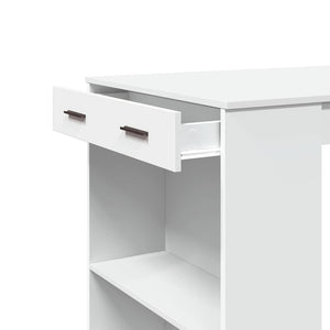 Weißer Bartisch 102x70x103,5 cm