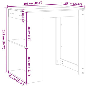 Bartisch Räuchereiche 102 cm