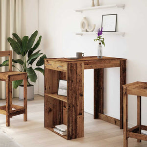 Bartisch Altholz-Optik mit Stauraum