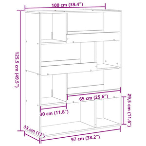 Betongraues Bücherregal, 100 cm