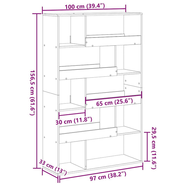 Bücherregal Sonoma Eiche 100 cm
