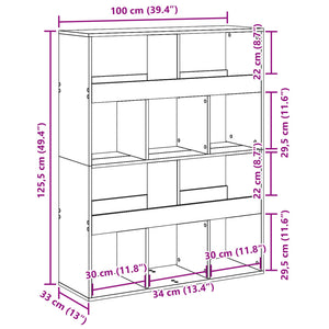 Bücherregal Sonoma Eiche 100x33x125,5 cm