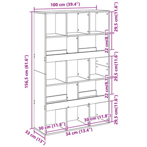 Bücherregal Braun Eichenoptik 100x33x156,5 cm