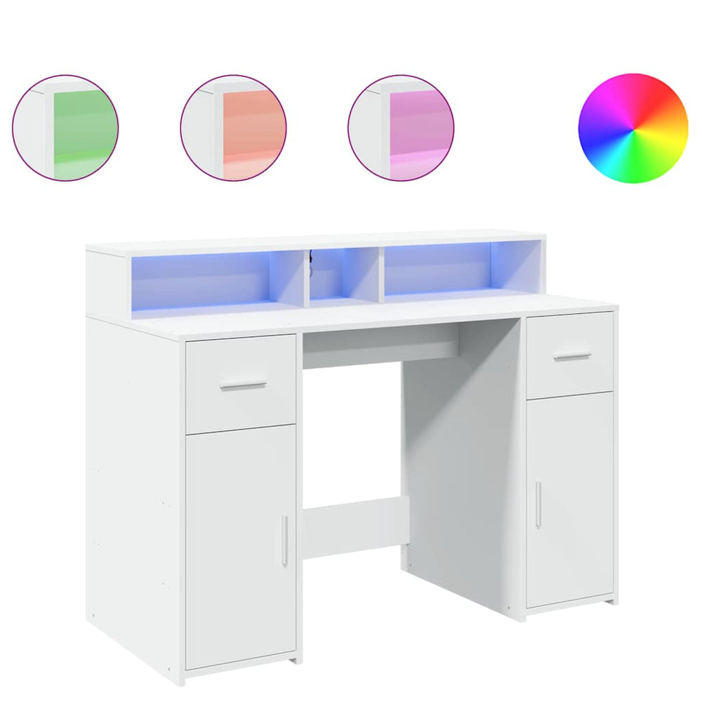 LED Schreibtisch Weiß 120cm