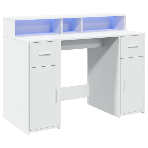 LED Schreibtisch Weiß 120cm