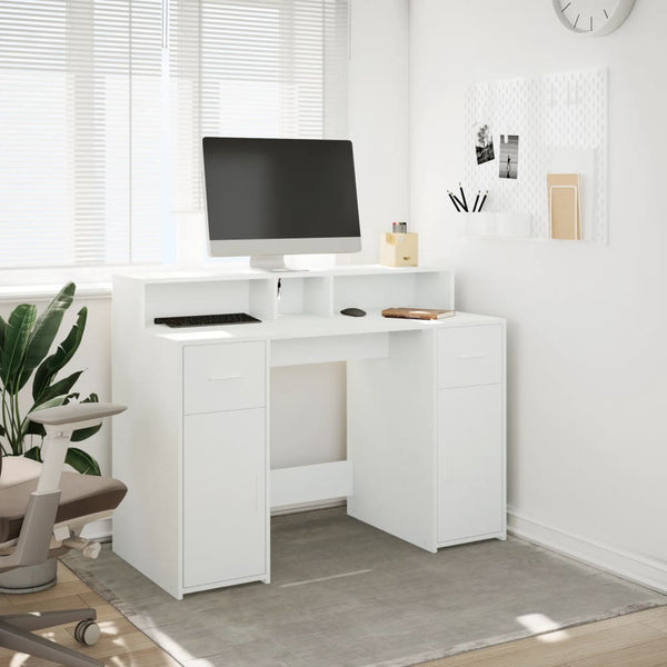 LED Schreibtisch Weiß 120cm