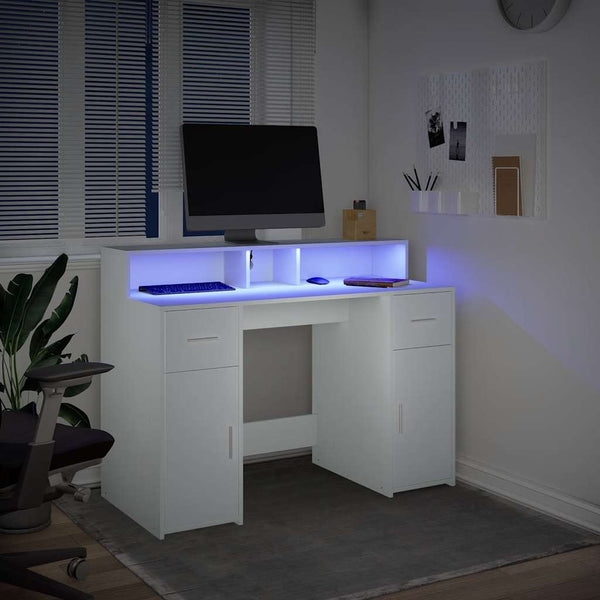 LED Schreibtisch Weiß 120cm